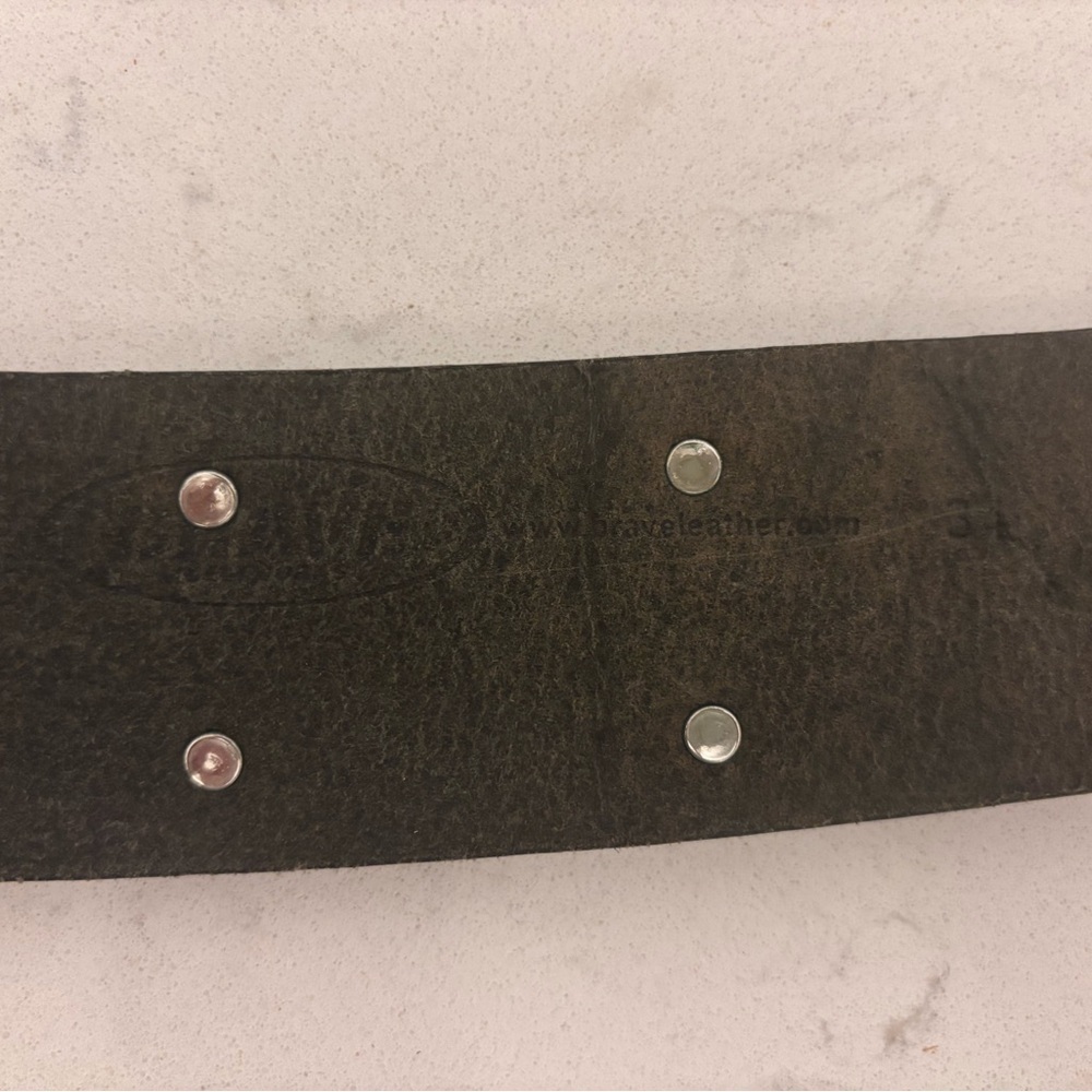 Brave Leather Belt in Black - Picture 4 of 7